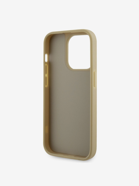 Guess Husă Guess cu logo metalic triunghiular cu pietre de stras pentru iPhone 15 Pro Gold