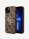 Guess Guess PU 4G Metal Logo Back Cover pentru iPhone 15 Brown