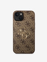 Guess Guess PU 4G Metal Logo Back Cover pentru iPhone 15 Brown