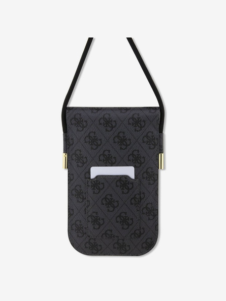 Guess Guess PU 4G Metal Logo Script Phone Bag Negru