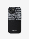 DKNY PU Leather Repeat Pattern Card Pocket Back Cover pentru iPhone 14 negru DKNY