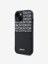 DKNY PU Leather Repeat Pattern Card Pocket Back Cover pentru iPhone 14 negru DKNY