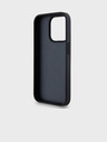 DKNY PU Leather Repeat Pattern Tonal Stripe Back Cover pentru iPhone 15 Pro negru DKNY