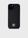 DKNY PU piele Repeat Pattern Stack Logo Magsafe Back Cover pentru iPhone 13 negru DKNY