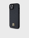 DKNY PU piele Repeat Pattern Stack Logo Magsafe Back Cover pentru iPhone 13 negru DKNY