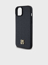 DKNY PU piele Repeat Pattern Stack Logo Magsafe Back Cover pentru iPhone 13 negru DKNY