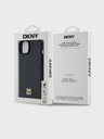 DKNY PU piele Repeat Pattern Stack Logo Magsafe Back Cover pentru iPhone 13 negru DKNY