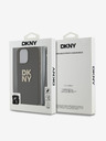 DKNY PU piele Stack Logo Wrist Strap Back Cover pentru iPhone 15 Pro Max Brown DKNY