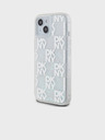 DKNY Glitter lichid Checkered Pattern Back Cover pentru iPhone 15 Transparent DKNY