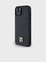 DKNY PU Leather Repeat Pattern Stack Logo Magsafe Back Cover pentru iPhone 15 negru DKNY