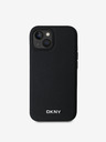 DKNY PU piele Silver Metal Logo Magsafe Back Cover pentru iPhone 13 negru DKNY