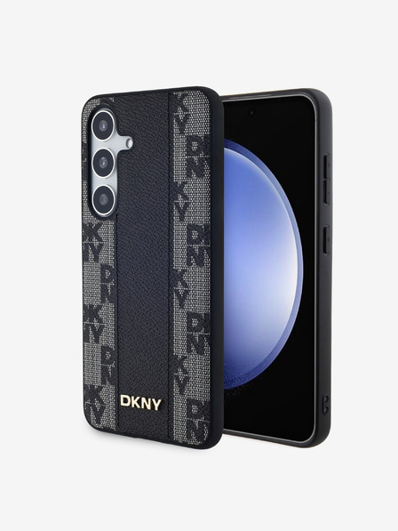 DKNY Husă spate Magsafe cu model în carouri din piele PU pentru Samsung Galaxy S24 negru DKNY