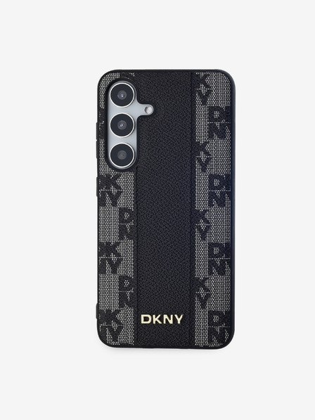 DKNY Husă spate Magsafe cu model în carouri din piele PU pentru Samsung Galaxy S24 negru DKNY