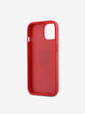 DKNY PU piele Stack Logo Wrist Strap Back Cover pentru iPhone 13 roșu DKNY