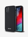 DKNY PU Leather Silver Metal Logo Magsafe Back Cover pentru iPhone 12/12 Pro Black DKNY