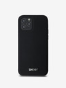 DKNY PU Leather Silver Metal Logo Magsafe Back Cover pentru iPhone 12/12 Pro Black DKNY