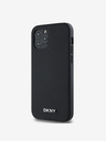 DKNY PU Leather Silver Metal Logo Magsafe Back Cover pentru iPhone 12/12 Pro Black DKNY