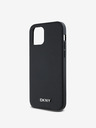 DKNY PU Leather Silver Metal Logo Magsafe Back Cover pentru iPhone 12/12 Pro Black DKNY