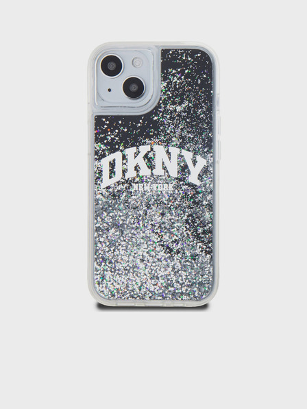 DKNY Liquid Glitter Arch Logo Back Cover pentru iPhone 11 negru DKNY