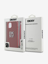 DKNY PU piele Stack Logo Wrist Strap Back Cover pentru iPhone 14 roșu DKNY