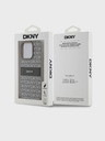 DKNY PU Leather Repeat Pattern Tonal Stripe Back Cover pentru iPhone 14 Pro Beige DKNY
