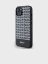 DKNY PU Leather Repeat Pattern Bottom Stripe MagSafe Back Cover pentru iPhone 13 negru DKNY