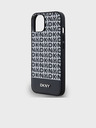 DKNY PU Leather Repeat Pattern Bottom Stripe MagSafe Back Cover pentru iPhone 13 negru DKNY