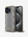 DKNY PU piele Checkered Pattern Magsafe Back Cover pentru iPhone 15 Pro Max bej DKNY