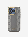 DKNY PU piele Checkered Pattern Magsafe Back Cover pentru iPhone 15 Pro Max bej DKNY