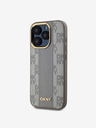 DKNY PU piele Checkered Pattern Magsafe Back Cover pentru iPhone 15 Pro Max bej DKNY