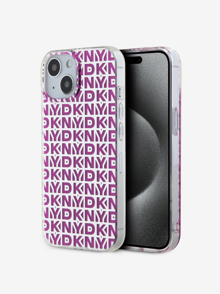 DKNY PC/TPU Repeat Pattern Back Cover pentru iPhone 15 roz DKNY