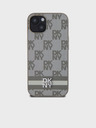 DKNY PU piele Checkered Pattern și Stripe Back Cover pentru iPhone 13 bej DKNY