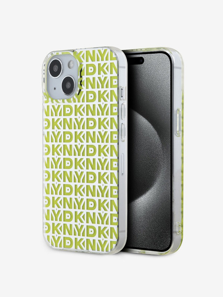 DKNY PC/TPU Repeat Pattern Back Cover pentru iPhone 15 galben DKNY