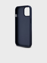 DKNY PU Leather Repeat Pattern Tonal Stripe Back Cover pentru iPhone 15 albastru DKNY