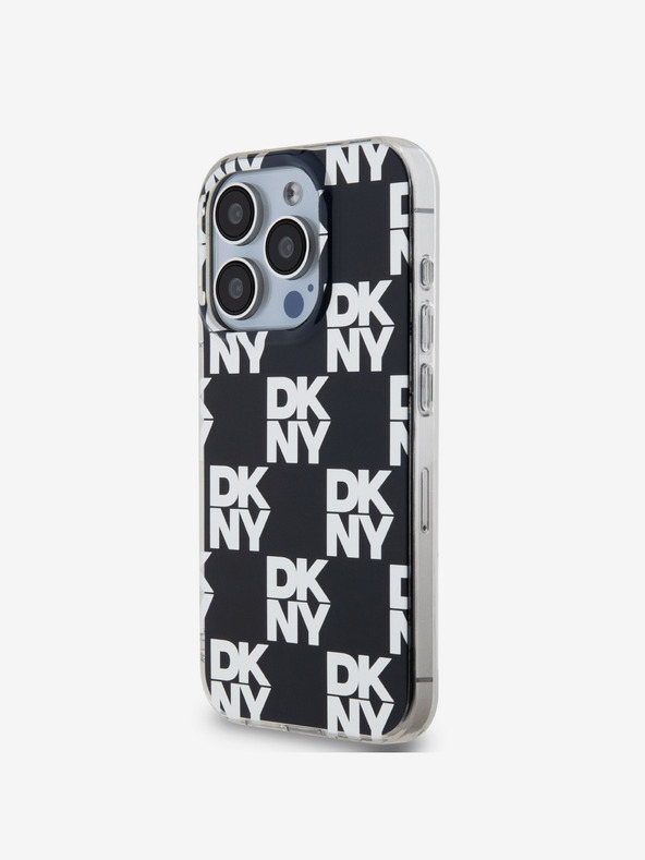 DKNY PC/TPU Checkered Pattern Back Cover pentru iPhone 14 Pro negru DKNY
