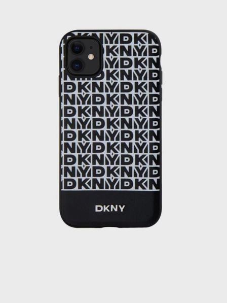 DKNY PU Leather Repeat Pattern Bottom Stripe MagSafe Back Cover pentru iPhone 11 Negru DKNY