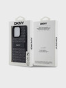 DKNY PU Leather Repeat Pattern Tonal Stripe Back Cover pentru iPhone 14 Pro Max negru DKNY
