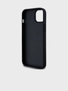 DKNY PU Leather Repeat Pattern Tonal Stripe Back Cover pentru iPhone 15 Plus Negru DKNY