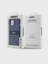 DKNY PU Leather Repeat Pattern Tonal Stripe Back Cover pentru iPhone 14 albastru DKNY