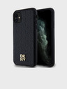 DKNY Piele PU Repeat Pattern Stack Logo Magsafe Back Cover pentru iPhone 11 negru DKNY