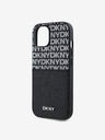 DKNY PU piele Repeat Pattern Card Pocket Back Cover pentru iPhone 15 negru DKNY