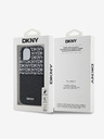 DKNY PU piele Repeat Pattern Card Pocket Back Cover pentru iPhone 15 negru DKNY