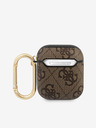 Guess Husă Guess 4G Script PC/PU pentru Airpods 1/2 maro