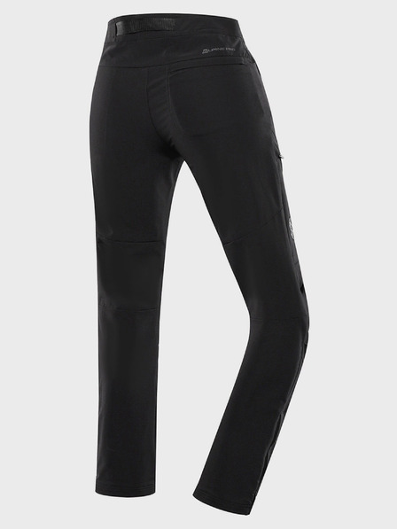 ALPINE PRO Pantaloni softshell negri pentru femei cu tratament DWR Alpine Pro Akana