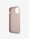 Guess PU 4G Metal Logo Zadní Kryt pro iPhone 12/12 Pro Pink Carcasa de telefon