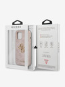 Guess PU 4G Metal Logo Zadní Kryt pro iPhone 12/12 Pro Pink Carcasa de telefon