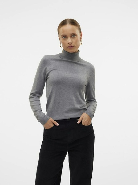 Vero Moda Bluză cu guler înalt gri pentru femei Vero Moda Iris