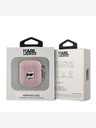 Karl Lagerfeld Carcasă cu capete Choupette și PU Embossed pentru AirPods 1/2 roz Karl Lagerfeld