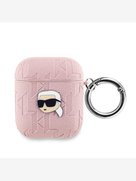 Karl Lagerfeld Carcasă pentru cap pentru AirPods 1/2 roz Karl Lagerfeld, cu PU în relief