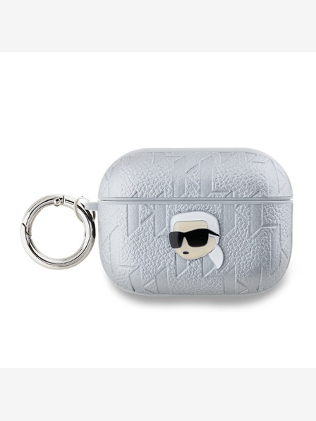 Karl Lagerfeld Karl Lagerfeld PU Embossed Karl Head Case pentru AirPods Pro 2 Silver